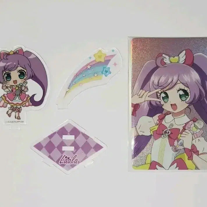 [BUNJANG] Pripara Lala Mini Acrylic Stand &amp; V-Square Photocard Bundle Set / 프리파라 라라 미니 아크릴 브이스퀘어 포토카드 일괄