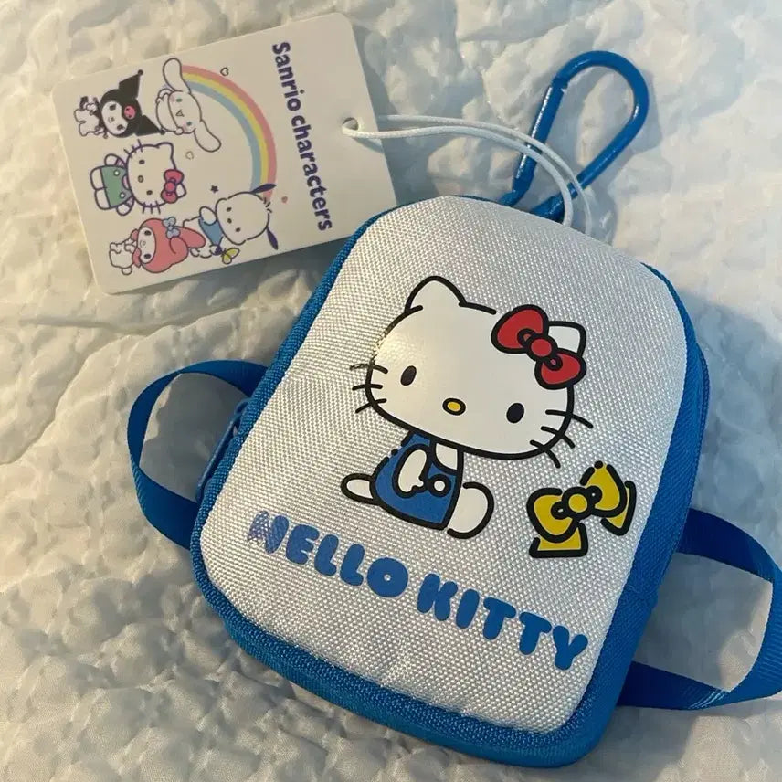 [BUNJANG] Sanrio Hello Kitty Mini Pouch &amp; Folding Shopping Bag Keychain (2-Way) / 택0,새상품) 산리오 헬로키티 미니 파우치&amp; 접이식 장바구니 키링(2way)