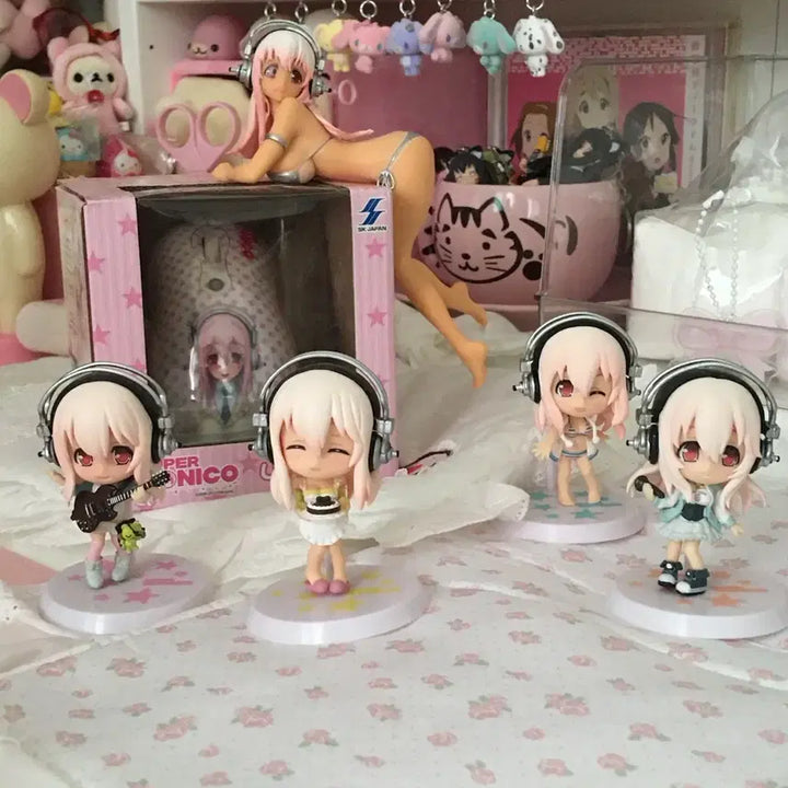 [BUNJANG] Super Sonico Classic Mouse, Noodle Stopper, Mini Figures Set / 고전 슈퍼소니코 (마우스.누들스토퍼.미니피규어 4종) 세트