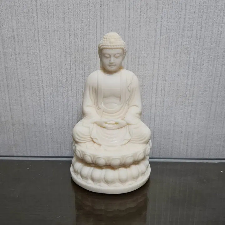 [BUNJANG] Handmade Buddhist Shakyamuni Buddha Statue - Resin, Beige / 불교 석가모니 불상 조각상 인테리어 장식 소품 테이블 선반 수납 정리 현관 화장실 책상 식탁 테이블