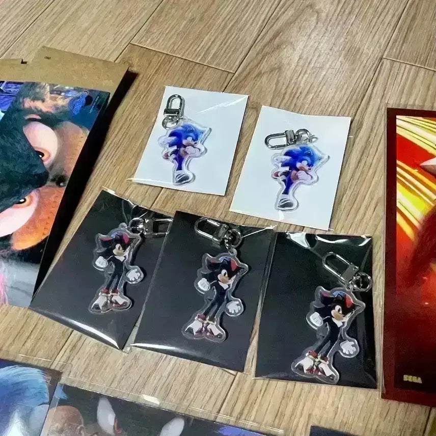 [BUNJANG] Sonic the Hedgehog 2 &amp; 3 Art Cards, Sonic &amp; Shadow Keychain / 수퍼소닉2 아트카드 수퍼소닉3 TTT 아트카드 소닉 섀도우 키링 특전