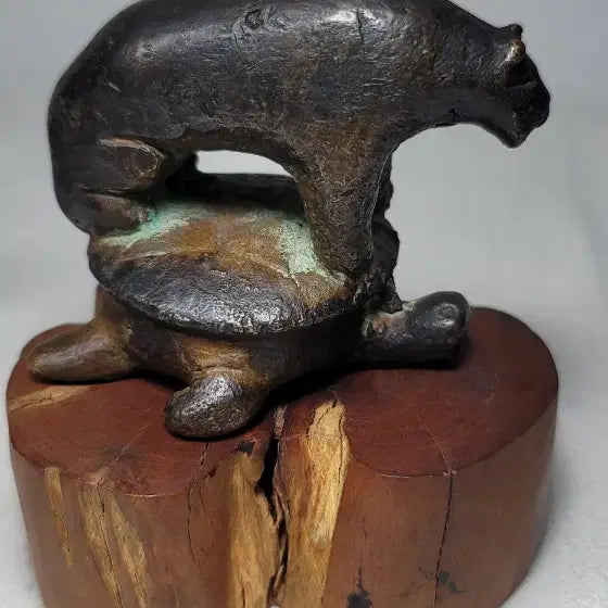 [BUNJANG] Pair of Bronze Turtle and Tiger Paperweights / 거북호랑이문진.희귀청동 한쌍