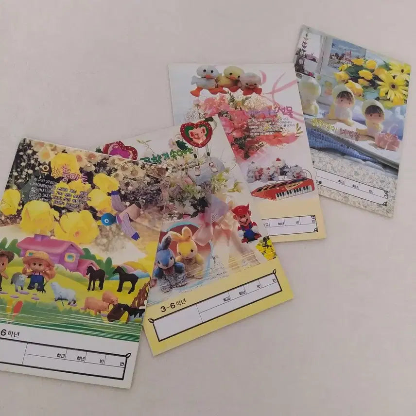 [BUNJANG] Retro Notebook Collection / 레트로 추억의 감성 공책 / 옛날 노트 빈티지 문구 고전 인테리어 소품 팬시 마리오 봉제인형 토끼인형 플라워