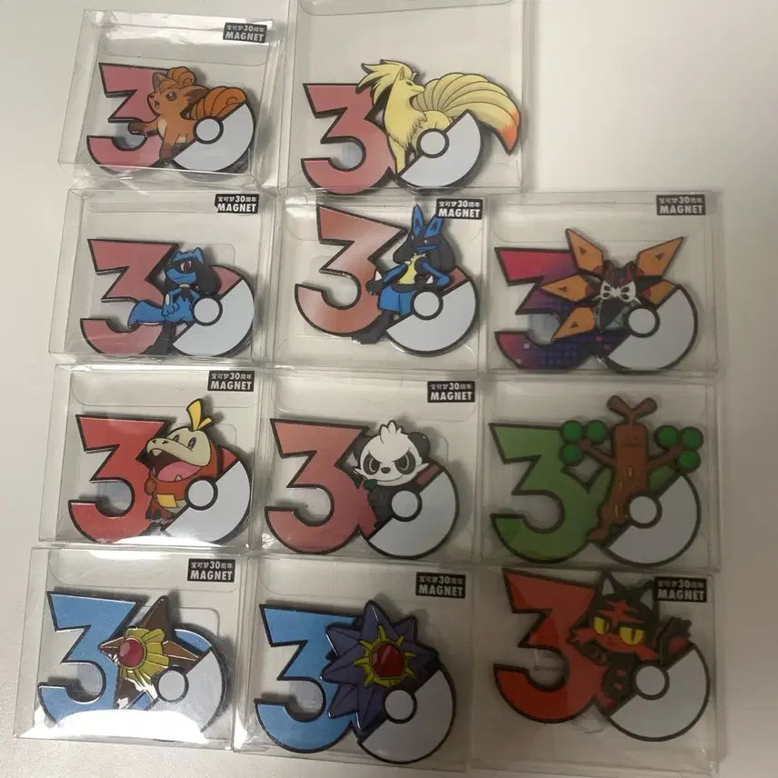 [BUNJANG] Pokemon 30th Anniversary Magnet Set - Fire, Water, Fighting Types (Sealed) / (미개봉) 포켓몬스터 30주년 마그넷 불, 물, 격투 타입 판매 중포센 공식
