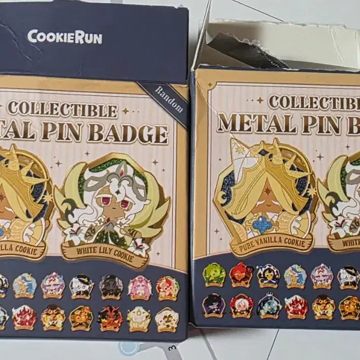 [BUNJANG] Cookie Run Pure Vanilla Cookie &amp; Cloud Hatete Cookie Pin Badge Bundle Set / 쿠키런 핀뱃지 퓨바 해태 일괄 콜렉터블 메탈 퓨어바닐라 쿠키