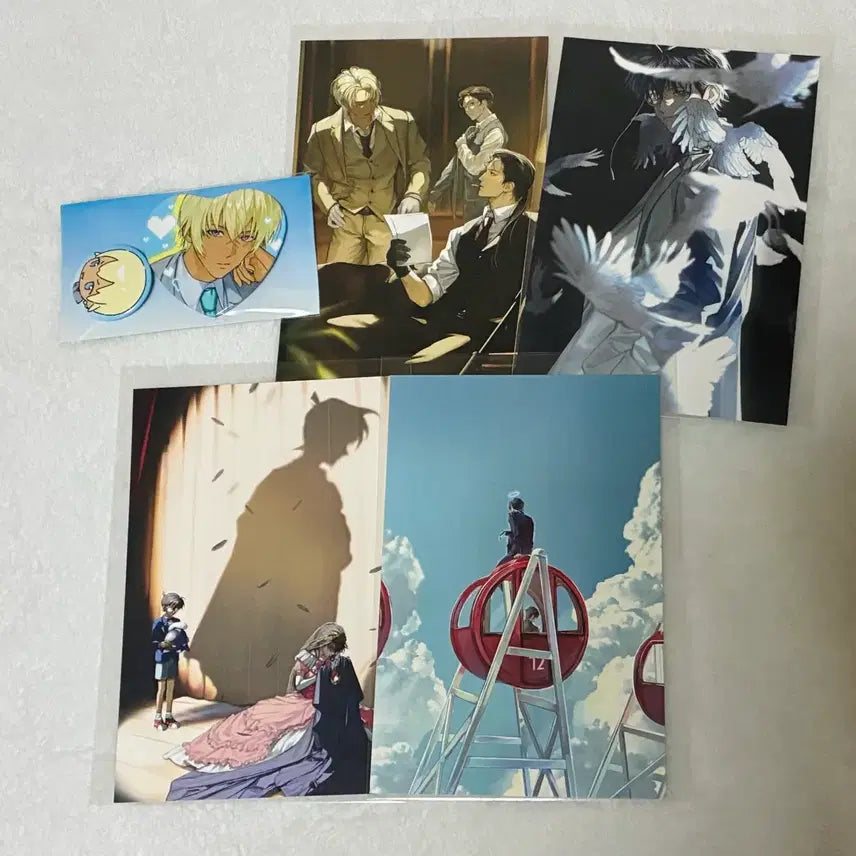 [BUNJANG] Detective Conan Postcard &amp; Can Badge Bundle Set / 명탐정 코난 엽서 캔뱃지 일괄판매