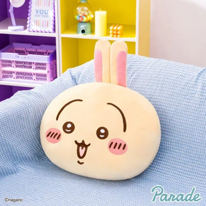 [BUNJANG] Chiikawa Usagi Large Mochi Face Cushion / 먼작귀 치이카와 시리즈 우사기 대형 모찌 얼굴 쿠션