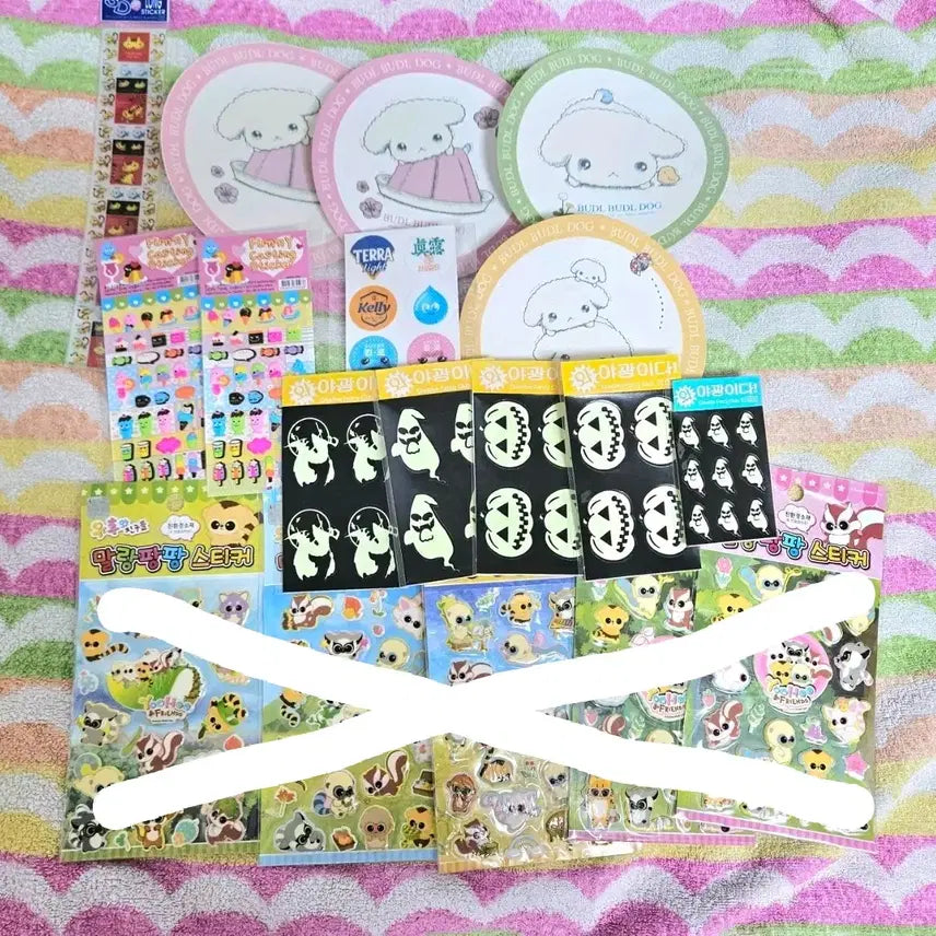 [BUNJANG] Vintage Sticker Bundle / 고전문구 고전스티커 일괄 부르부르도그