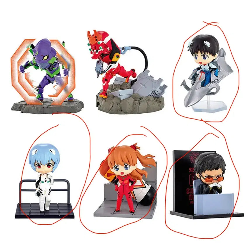 [BUNJANG] Re-Ment Evangelion Desktop Set 4 Types Bundle Set / 에반게리온 리멘트 데스크탑 4종 일괄