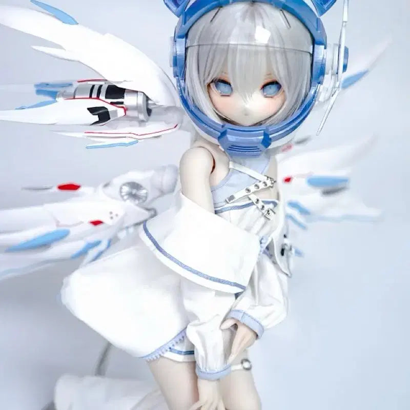 [BUNJANG] Wanhua Studio Mechanic Cat Helmet &amp; Outfit Set for MDD/MSD/SD Dolls / MDD MSD SD 메카닉 고양이 네코 헬멧 의상 옷 물품 판매