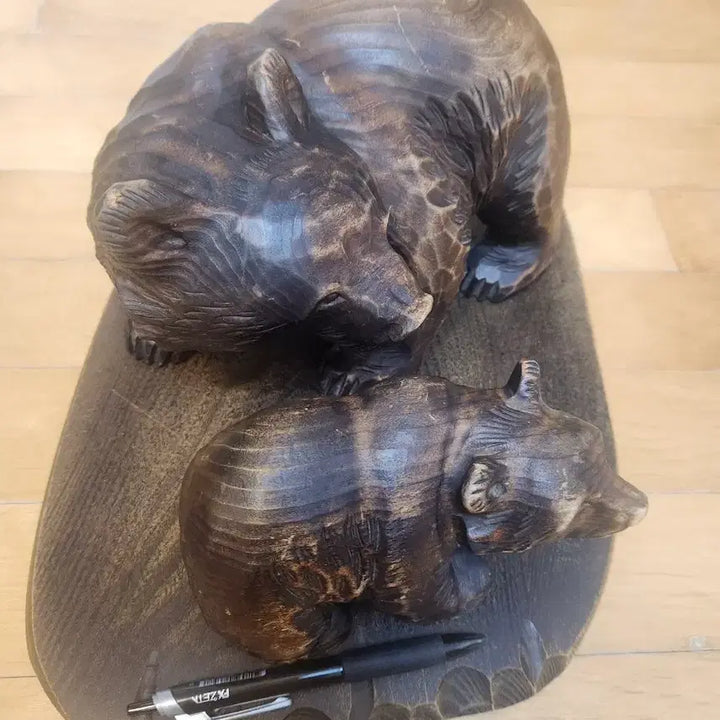 [BUNJANG] Hand-Carved Bear Sculpture / 곰 조각상 모자상