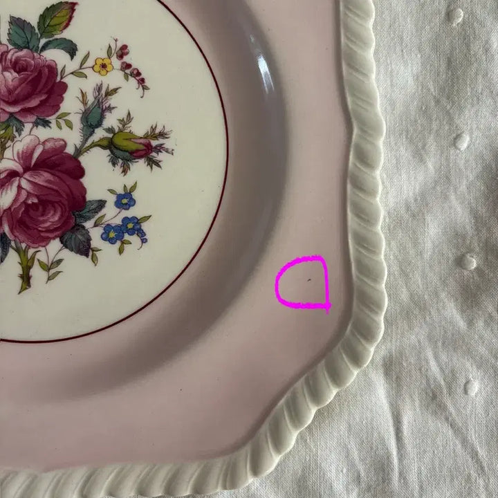 [BUNJANG] Johnson Bros. Old English Pink Rose Square Plate / 존슨브로스 올드잉글리시 핑크 로즈 사각 플레이트(귀템)