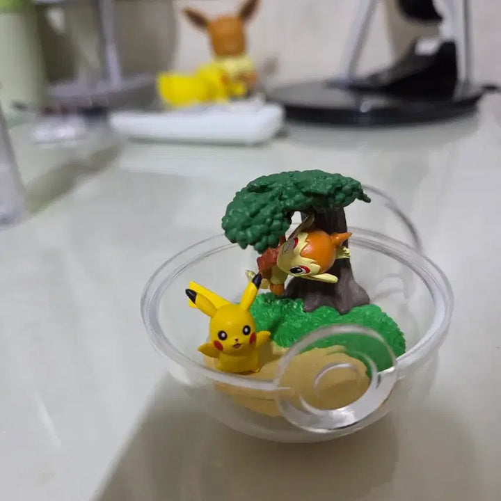[BUNJANG] Pokemon Pikachu &amp; Chimchar Terrarium / 포켓몬 피카츄&amp;불꽃숭이 리멘트 테라리움