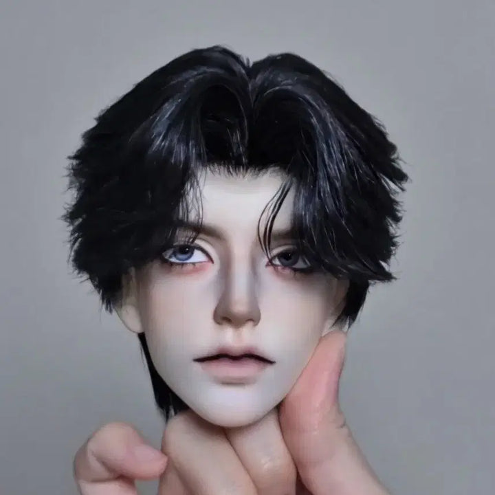 [BUNJANG] BJD 75cm Boy SD Doll Black Setting Wig (Head Size 22-23cm) / 구관인형 bjd 75 남아 SD - 큰 SD 헤드 사이즈 (22~23cm) 블랙 셋팅 가발
