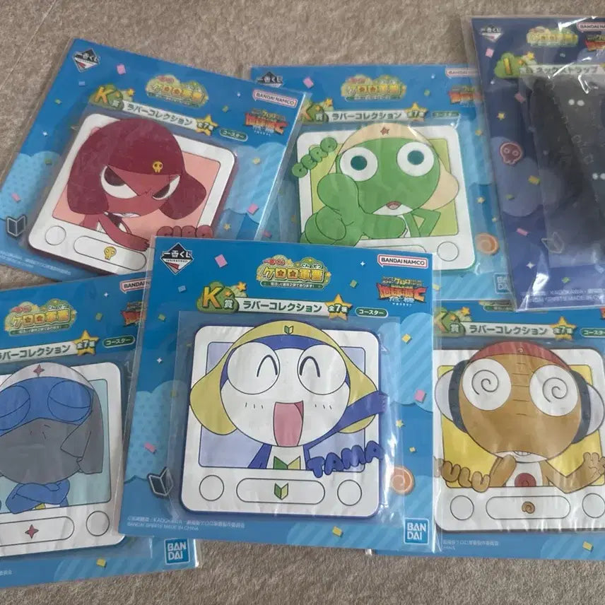 [BUNJANG] Sgt. Frog Keroro Coasters K-Prize Set (5 types) + I-Prize (1 type) / 개구리 중사 케로로 코스터 K상 5종,I상 일괄
