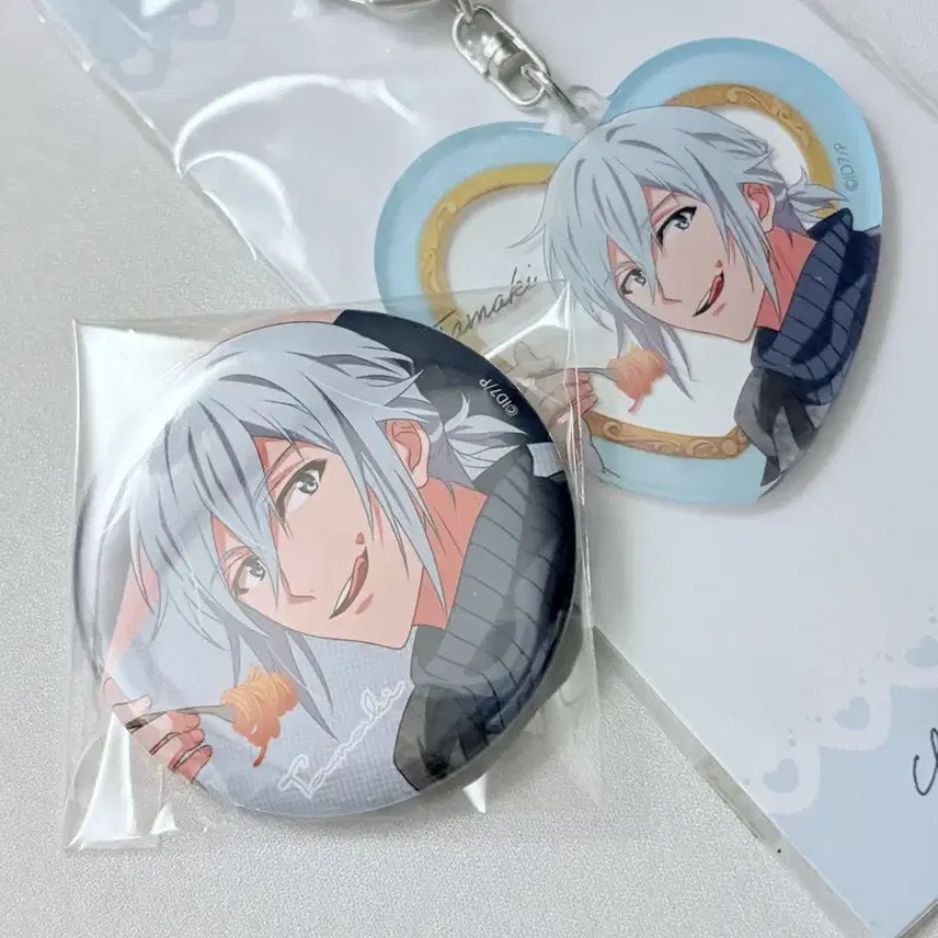 [BUNJANG] IDOLiSH7 Tamaki Spoon Acrylic Keyring &amp; Can Badge Set / 아이나나 타마키 스푼 아크릴 키링 캔뱃지 세트