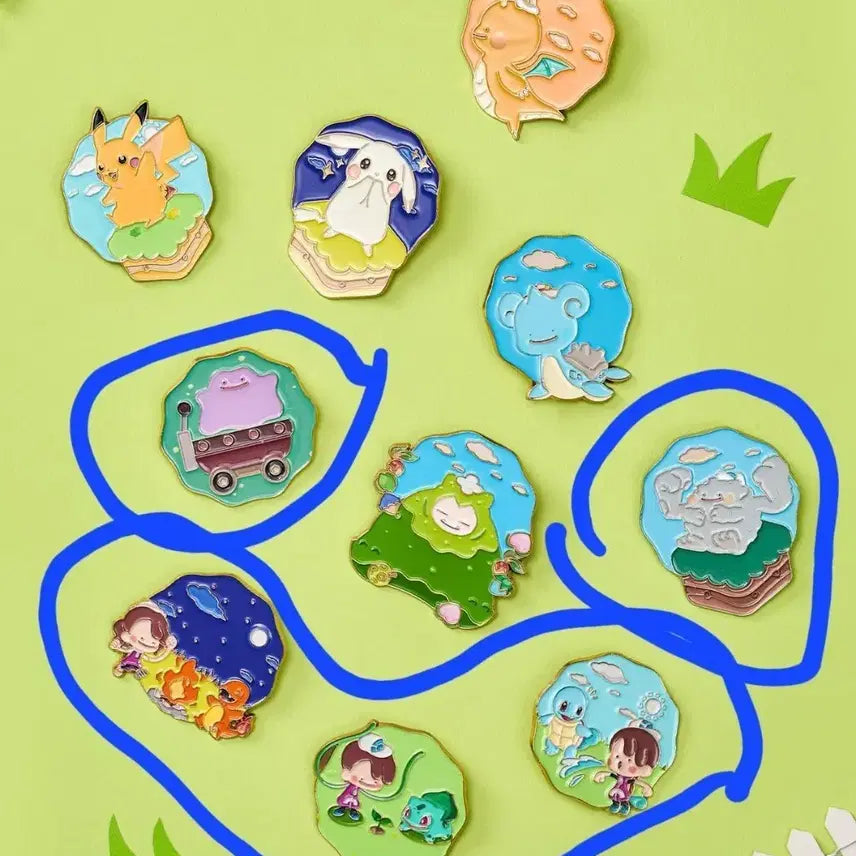 [BUNJANG] Pokopia Metal Pin Badge Set / 무신사 포코피아 메탈 핀뱃지