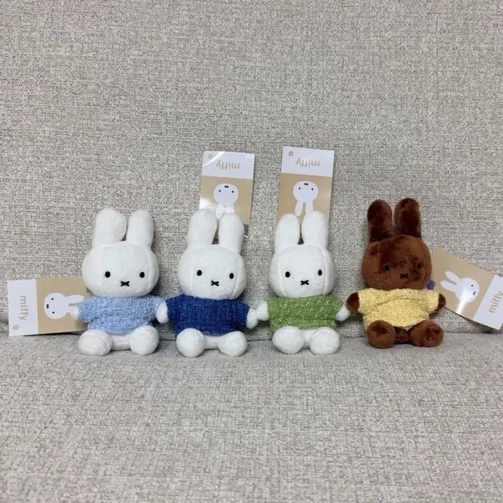 [BUNJANG] Miffy Tweed Keyring Plush Blue / 정품 트위드 입은 미피 키링 인형 블루
