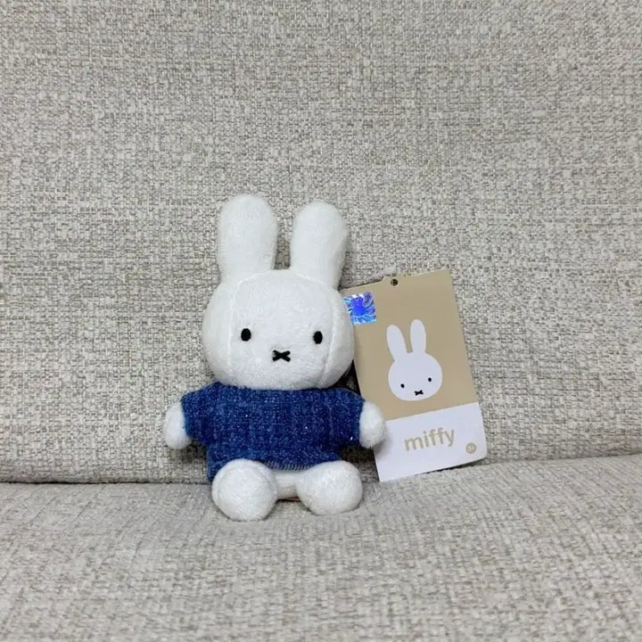[BUNJANG] Miffy Tweed Keyring Plush Blue / 정품 트위드 입은 미피 키링 인형 블루
