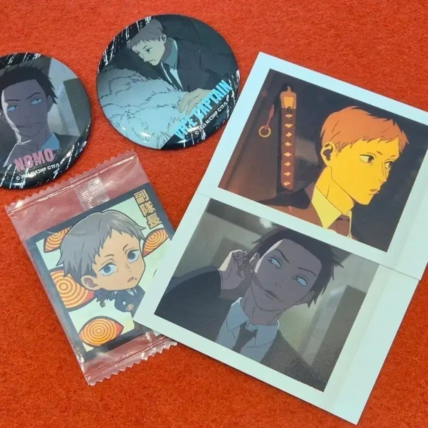 [BUNJANG] Chainsaw Man Devil Hunter Department 2 Goods Set (2 Can Badges, 2 Polaroid Photos, 1 Sticker Sheet) / 체인소맨 대마 2과 굿즈들 6종 모음 (캔뱃지 2종 폴라로이드 2종 스티커 1종)