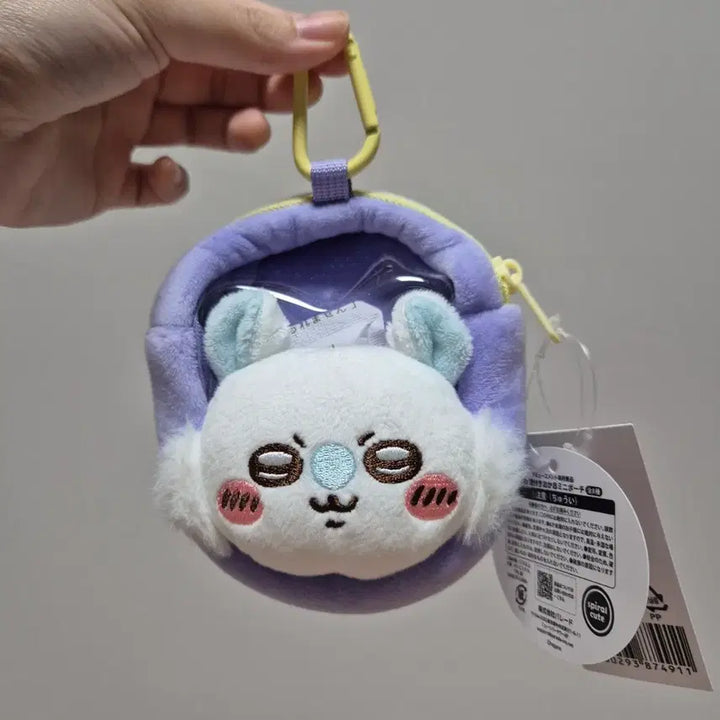 [BUNJANG] Chiikawa Face Clear Mini Pouch - Momonga / 치이카와 페이스 클리어 미니 파우치 _모몽가