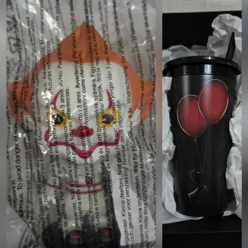 [BUNJANG] It Chapter Two Pennywise Bobblehead Topper Cup Limited Edition Collectible / [미개봉/미사용] 영화 그것2 페니와이즈 바블헤드 버블헤드 보블헤드 탑퍼컵 피규어 초희귀 한정판 호러 플라스틱 빨대 텀블러 공포영화
