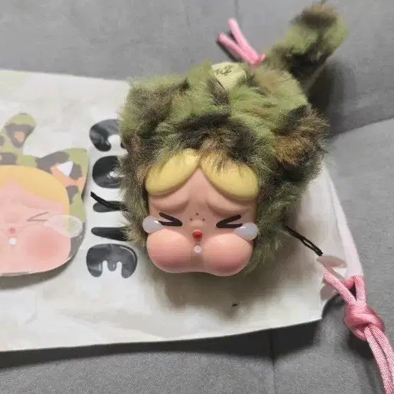 [BUNJANG] Pop Mart CRYBABY Camo Cat Charm / (정품 새상품) 팝마트 크라이베이비 카모냥이 키링