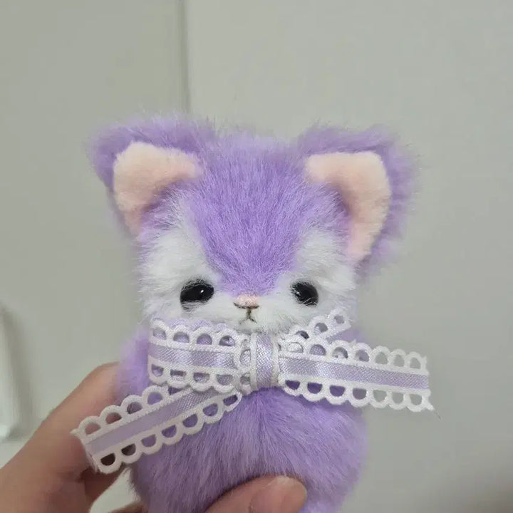 [BUNJANG] YuzuChoco Handmade Purple Cat Plush Toy / yuzuchoco 유즈치요 핸드메이드 작가 고양이 인형 빈티지
