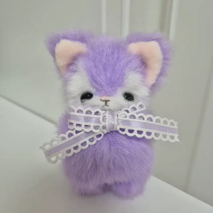 [BUNJANG] YuzuChoco Handmade Purple Cat Plush Toy / yuzuchoco 유즈치요 핸드메이드 작가 고양이 인형 빈티지