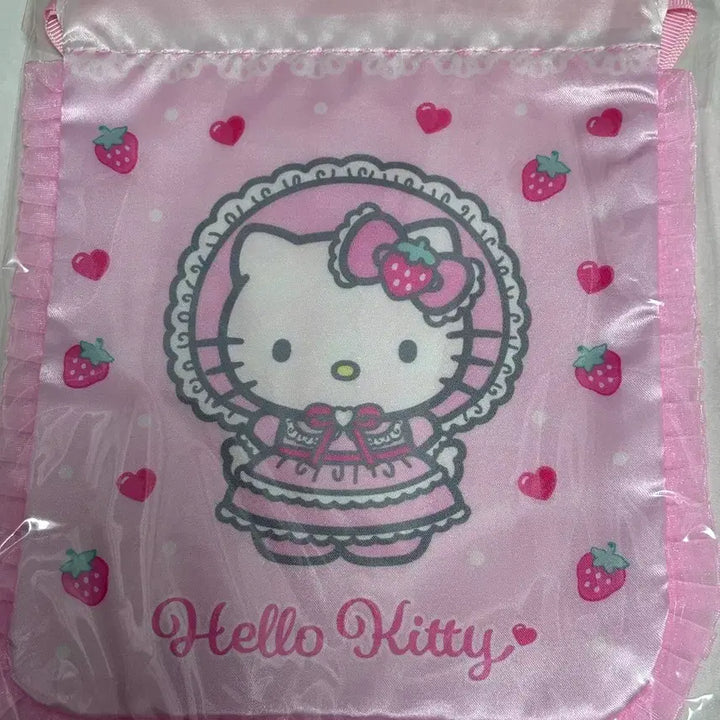 [BUNJANG] Sanrio Hello Kitty Lovely Frill Series Drawstring Pouch / 미개봉)산리오 헬로키티 러블리 프릴 시리즈 복조리 파우치 로리타 핑크