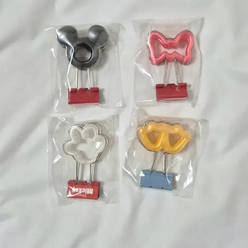 [BUNJANG] Disney Mickey Mouse Double Clip Set (4 Pieces) / 디즈니 미키 마우스 더블클립 4개 세트