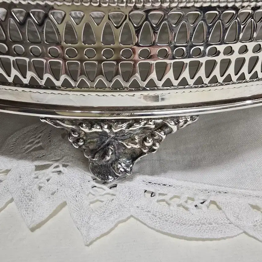 [BUNJANG] Vintage Silver Plated Casserole Tureen with Glass Insert / 빈티지 실버 플레이트 캐서롤 튜린