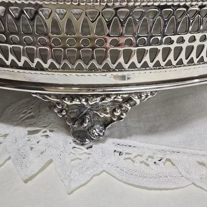[BUNJANG] Vintage Silver Plated Casserole Tureen with Glass Insert / 빈티지 실버 플레이트 캐서롤 튜린