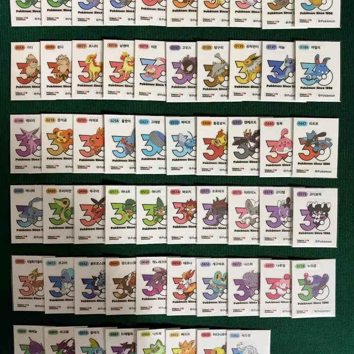 [BUNJANG] Pokemon 30th Anniversary New Logo Ttibu Seal Bundle / 포켓몬 30주년 신상 로고 띠부씰 교환 판매