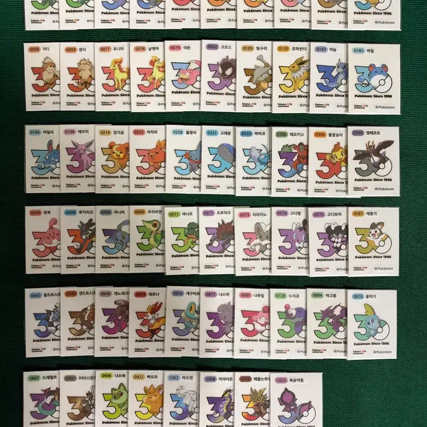 [BUNJANG] Pokemon 30th Anniversary New Logo Ttibu Seal Bundle / 포켓몬 30주년 신상 로고 띠부씰 교환 판매