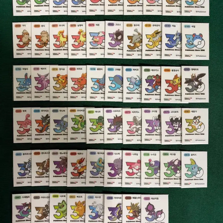 [BUNJANG] Pokemon 30th Anniversary New Logo Ttibu Seal Bundle / 포켓몬 30주년 신상 로고 띠부씰 교환 판매