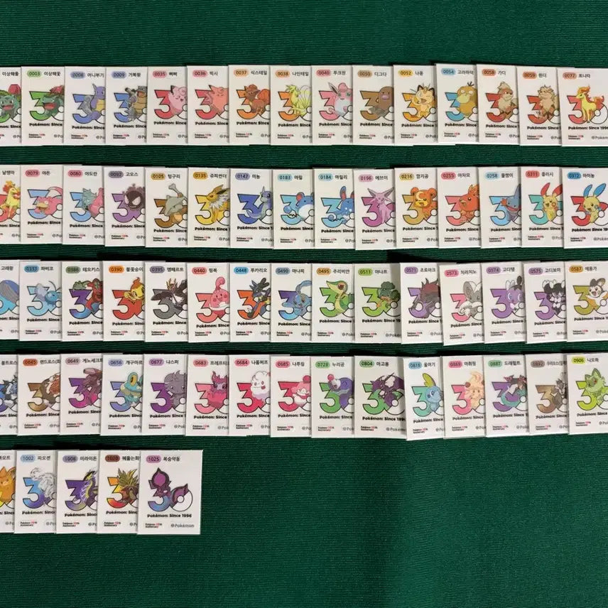 [BUNJANG] Pokemon 30th Anniversary New Logo Ttibu Seal Bundle / 포켓몬 30주년 신상 로고 띠부씰 교환 판매