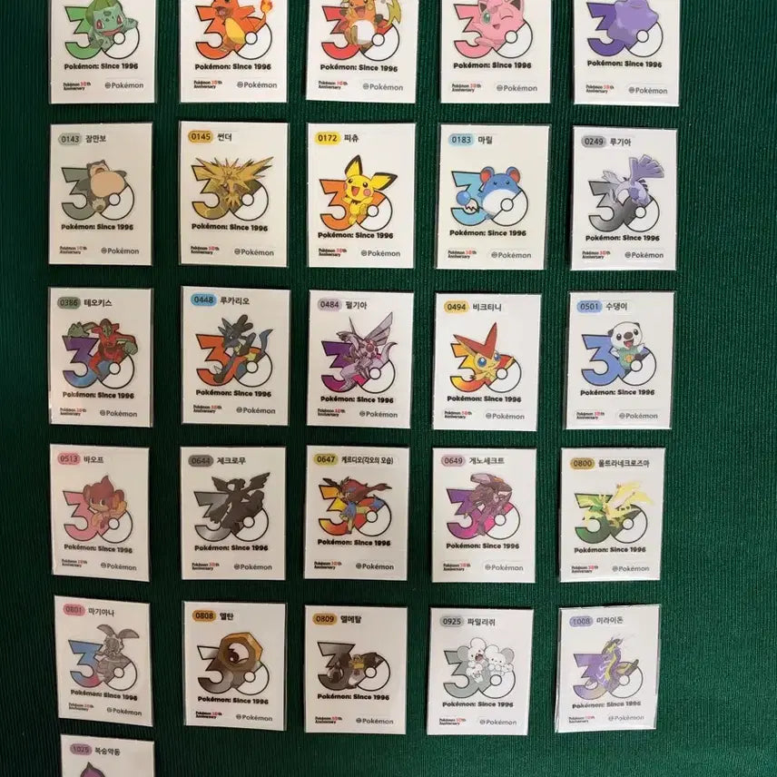 [BUNJANG] Pokemon 30th Anniversary New Logo Ttibu Seal Bundle / 포켓몬 30주년 신상 로고 띠부씰 교환 판매