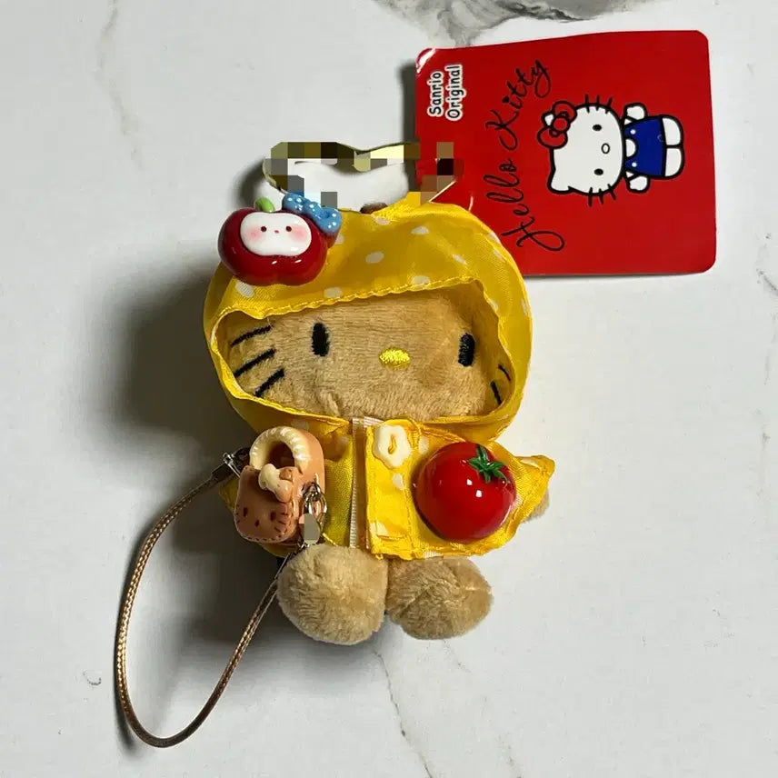 [BUNJANG] Sanrio Tanning Hello Kitty Raincoat Doll Keyring / 산리오 태닝 헬로키티 우비 인형 키링