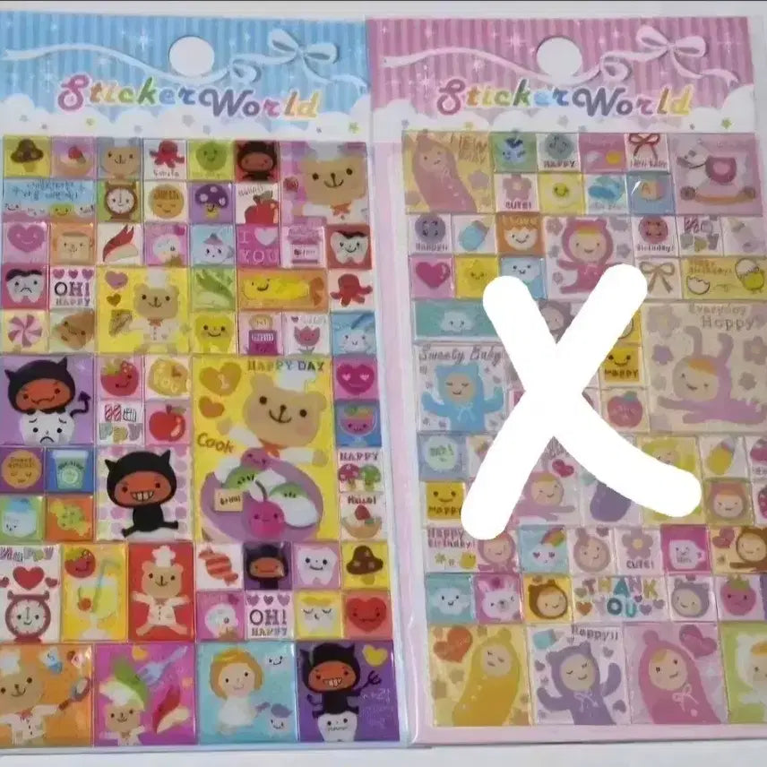 [BUNJANG] Square Ice Transparent Stickers / 고전문구 사각 얼음 스티커