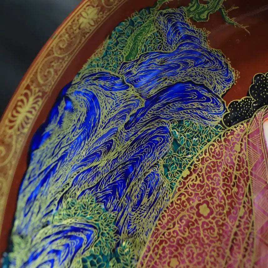 [BUNJANG] Chinese Porcelain Gilded Thread Buddha Image Plate / 중국 도자기 금사 포대화상 반 골동품 고미술품 수집품