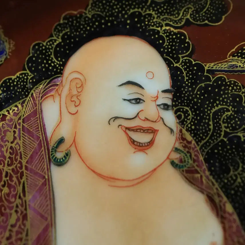 [BUNJANG] Chinese Porcelain Gilded Thread Buddha Image Plate / 중국 도자기 금사 포대화상 반