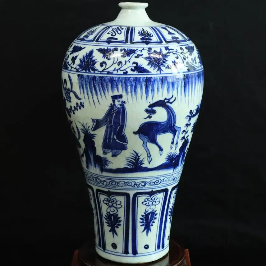 [BUNJANG] Blue and White Porcelain Figure Vase / 중국 도자기 청화 인물도 매병