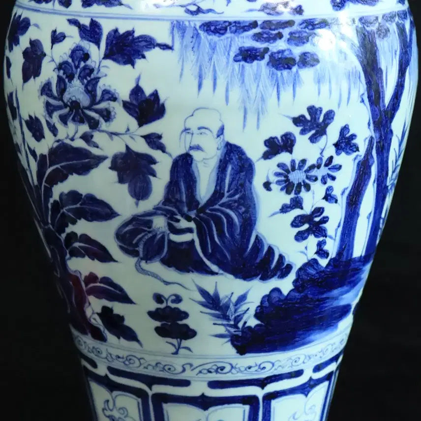 [BUNJANG] Blue and White Porcelain Vase with Figural Scene / 중국 도자기 청화 고사 인물도 매병