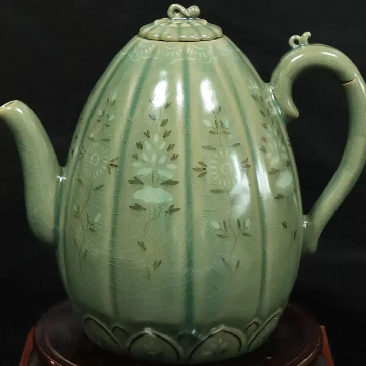 [BUNJANG] Korean Celadon Melon-Shaped Pitcher / 한국 도자기 청자 참외골 주자