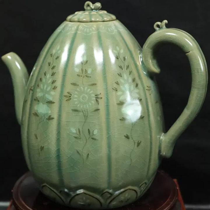 [BUNJANG] Korean Celadon Melon-Shaped Pitcher / 한국 도자기 청자 참외골 주자
