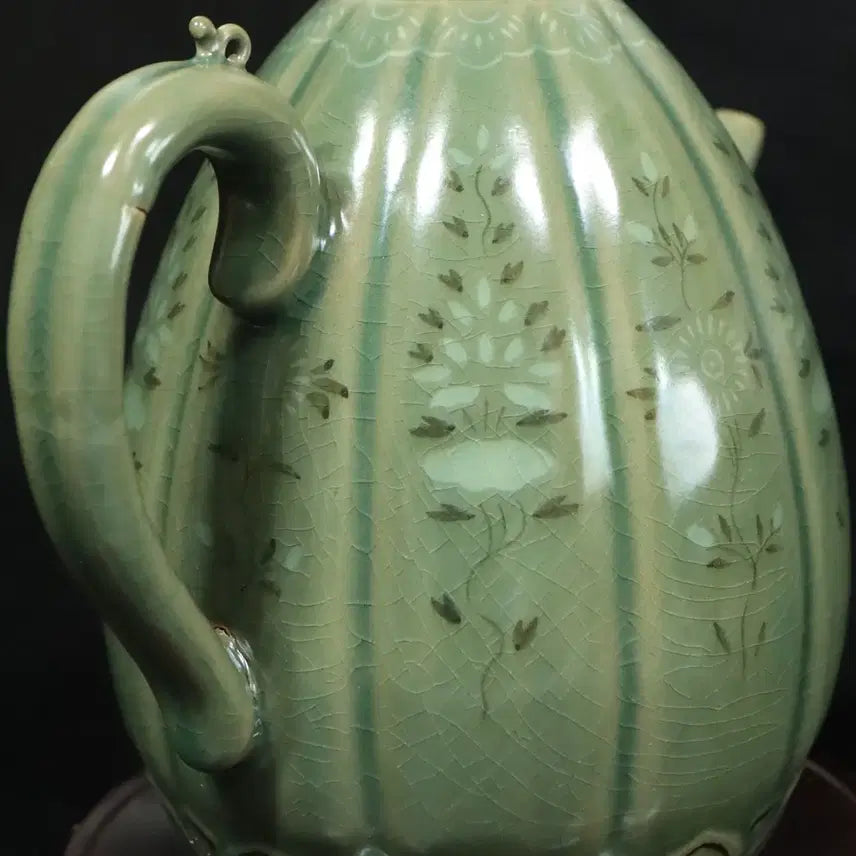 [BUNJANG] Korean Celadon Melon-Shaped Pitcher / 한국 도자기 청자 참외골 주자