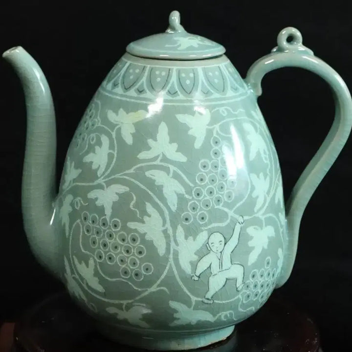 [BUNJANG] Korean Celadon Porcelain Child Figure / 한국 도자기 청자 동자도 주자