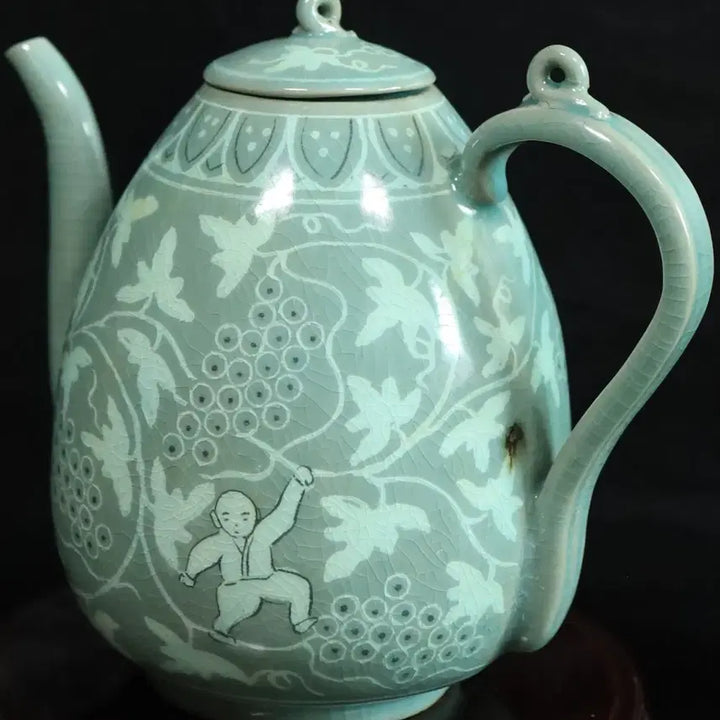 [BUNJANG] Korean Celadon Porcelain Child Figure / 한국 도자기 청자 동자도 주자