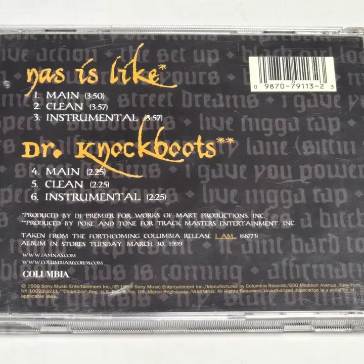 [BUNJANG] Nas Nas Is Like / Dr. Knockboots US Maxi-Single CD / Nas - Nas Is Like / Dr. Knockboots (US 맥시 싱글 CD)